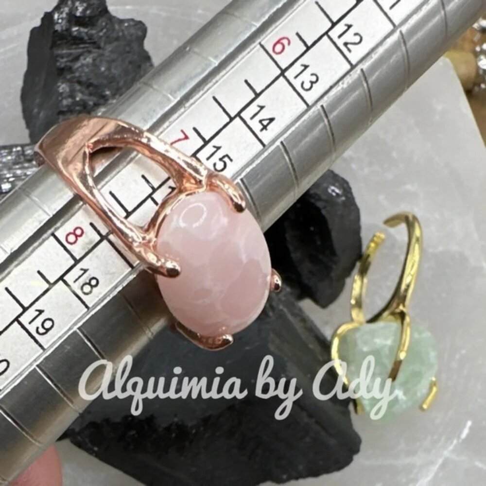 Pink Ocean jasper rose gold gem ring - Picture 3 of 3